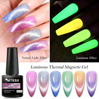 #ad MTSSII 7ml Luminous Thermal Magnetic Glitter Soak off UV Gel Nail Polish Varnish $2.19