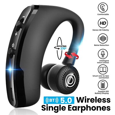 #ad Wireless Earphone Handsfree Phone Call Bluetooth Telephone Headphones Ear hook $11.99