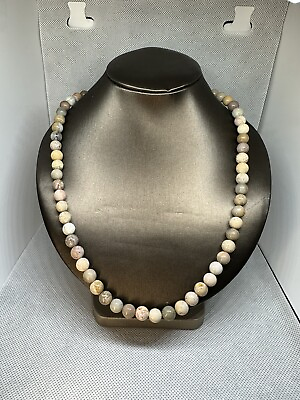 #ad Christmas Gift: ANTIQUE Chinese GENUINE Agate （ Alaskan BEAD NECKLACE. $45.00