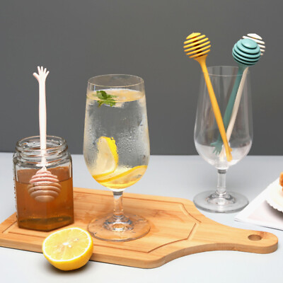 #ad Honey Stirrer Stick Plastic Honey Jar Spoons Stirrer Honey Honeycomb Jam Stick C $2.29