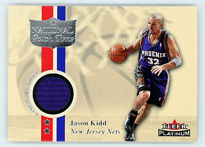 #ad 2001 02 Fleer Platinum #NNO Jason Kidd National Patch Time New Jersey Nets $12.54