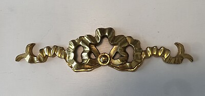 #ad Vintage Ornate Solid Brass Ribbon Bow Wall Art Hanging Decor Hollywood Regency $24.00