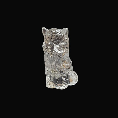 #ad Crystal Cat Figurine Sculpture Kitten Kitty Hollow 3.25quot; Gift Decor Vintage $7.82