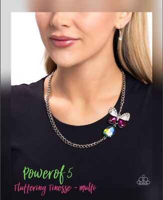 #ad Paparazzi Jewelry Necklace Set 🦋 🩷 Fluttering Finesse Multi $5.00