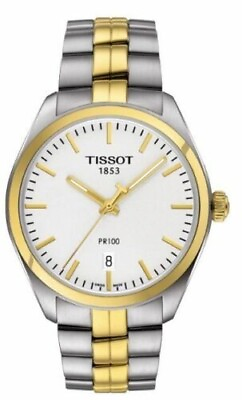 #ad NEW W TAGS Tissot PR 100 Men#x27;s Silver Dial Bracelet Watch T1014102203100 $238.00
