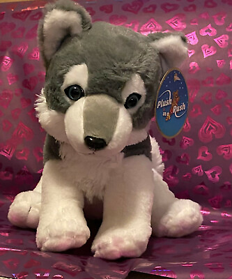 #ad Plush Ultra soft 11quot; Sitting Husky with Blue Eyes Brand New $20.00