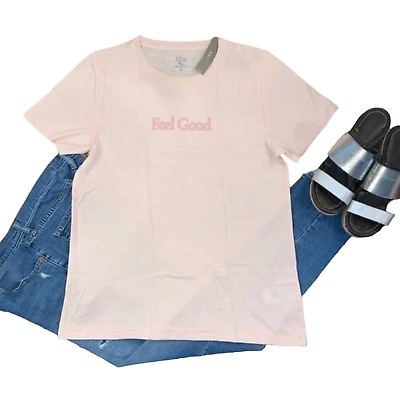 #ad NWT J. Crew Pink Vintage Cotton W quot;Feel Goodquot; Graphic T shirt SIZE M $25.00