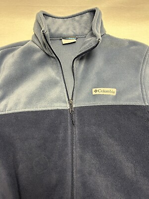 #ad Columbia Steens Mountain Jacket Blue Size M Full Zip Fleece Warm Comfy $17.95