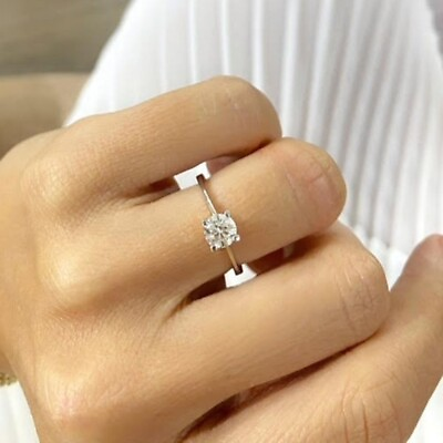 #ad Diamond Engagement Ring 0.50 Carat Certified Lab Created Round Platinum Size 6 7 $965.00
