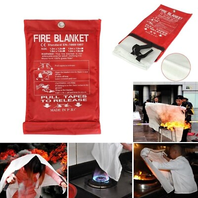 #ad Large Fire Blanket Fireproof For Home Kitchen Office Caravan Emergency Safety $6.66