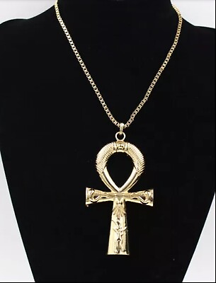 #ad Fashion Jewelry ANKH Large Egyptian Pendant Cross Necklace Gold Color 91 1 $13.45