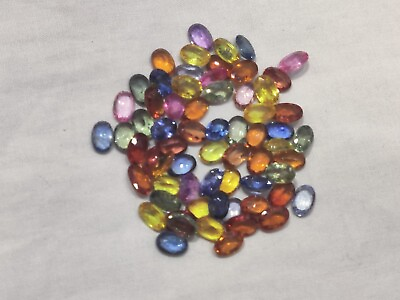 #ad Natural Multi Sapphire Oval Cut Loose 10pcs Lot 6x4 mm Christmas Gift Gemstone $169.99
