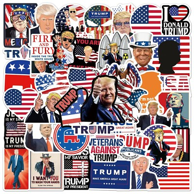 #ad 50 Pcs Donald Trump President Campaign Stickers Car Bumper Republican Party $6.99
