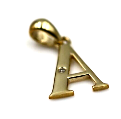 #ad Genuine 9ct Genuine Solid Yellow Gold Diamond Initial Pendant A Free Post AU $169.00