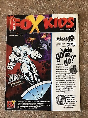 #ad Summer 1998 Totally Fox Kids Club Network Magazine Complete w Poster RARE 90s $29.99