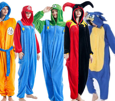 #ad Adult Kids Kigurumi Animal Pajama Cosplay Christmas Halloween Costume Sleepwear $29.99