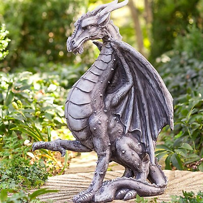 #ad Gigantic Dragon Statue Indoor Outdoor Medieval Dragon Statue Courtyard Decor 👙 $24.06