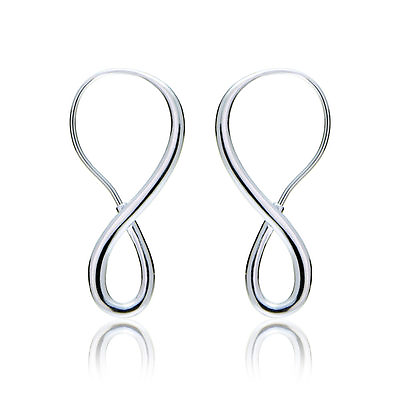 Sterling Silver Infinity Polished Endless Earrings $10.99