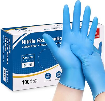 #ad Disposable Nitrile Exam Blue 3 6mil Latex Free Medical Cleaning Food Safe Gloves $8.99