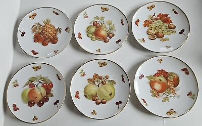 #ad Vintage Dessert Set 6 Plates Bavarian Porcelain DEBRA 7 3 4quot; $24.00