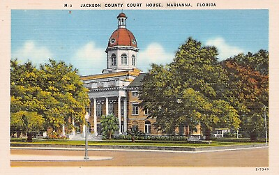 #ad Jackson County Court House Marianna FL Florida Linen UNP Vtg Postcard A16 $2.90