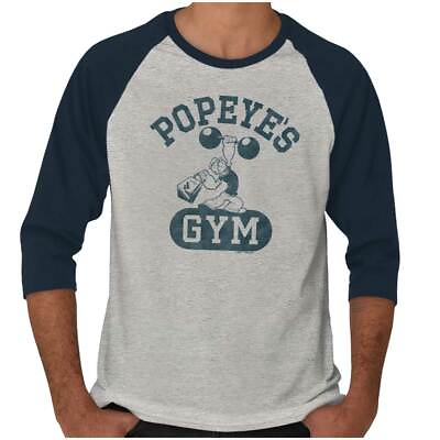 Vintage Cartoon Popeye Workout Gym Cool Gift Raglan 3 4 Sleeve Tees Men or Women $11.99