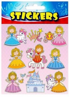 #ad Princess Sticker Sheets Smiley Pinata Toy Loot Party Bag Fillers Birthday Kids GBP 3.49