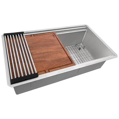 #ad Ruvati Undermount Kitchen Sink 33quot; Sound Dampening Insulated Stainless Steel $776.17
