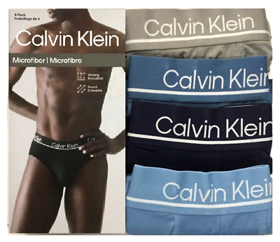 Calvin Klein NP2445O420 Microfiber 4 Pack Hip Brief Size Medium $39.98