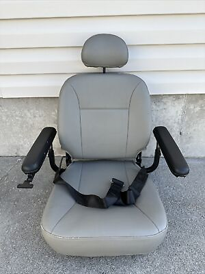 #ad Pride Power Wheelchair Seat Cushion Assembly Chair Folding Gray W headamp;armrests $297.50