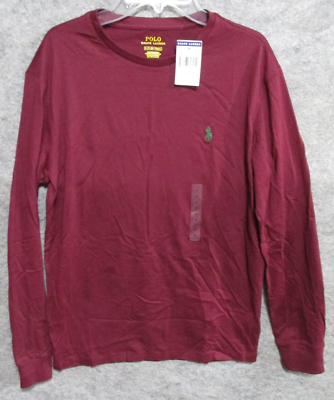 #ad Polo Ralph Lauren Mens Long Sleeve Shirt Wine Small $15.00