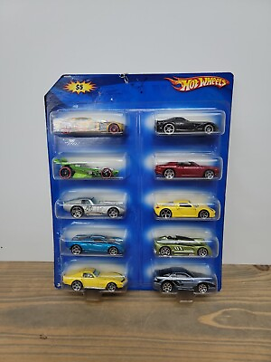 2007 HOT WHEELS 10 PACK GIFT ASSORTED DIE CAST CARS SET BOX FACTORY SEALED $19.99