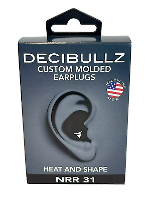 #ad #ad DECIBULLZ Custom Molded Earplugs Black NRR 31db Premium Protection Hunting Work $17.94