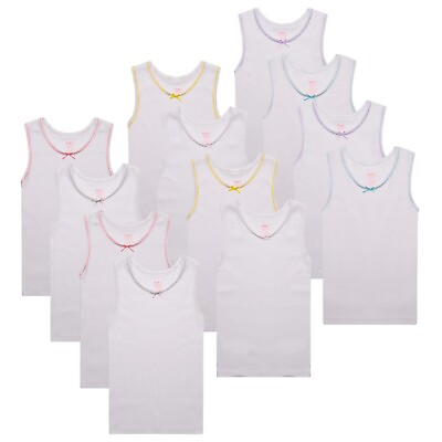 #ad Buyless Fashion Girl Tank Cotton Undershirts for Dance Gymnastics Kids 12 Pack $47.47
