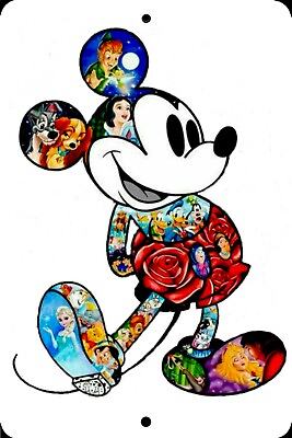 #ad Art Mickey Mouse Birthday Gift Home Sign Home Decor Metal Aluminum USA $14.99