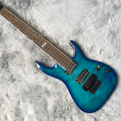 #ad Custom Electric Guitar Blue Quilted Maple Top 24 Frets FR Bridge Free Shipping $275.08