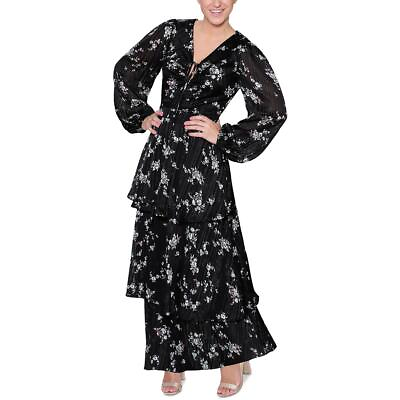 #ad Rachel Rachel Roy Womens Monroe Metallic Long Floral Maxi Dress BHFO 2435 $13.99