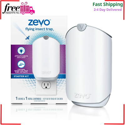 #ad Zevo Flying Insect Trap Starter Kit Odorless Feature Indoor Plugged In 24 7 New $20.97