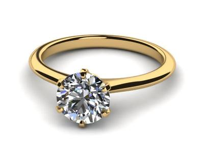 #ad DIAMOND RING ROUND BRILLIANT 1.5 CARAT D SI1 18k YELLOW GOLD GENUINE ANNIVERSARY $4466.00