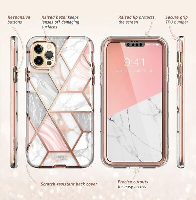 #ad i Blason Cosmo For 2021 Apple iPhone 13 Pro 6.1quot; Marble Case with Screen Cover $18.65
