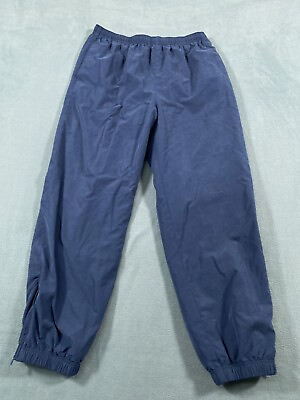 #ad Norm Thompson Petite Jogger Pants Womens PM Active Navy Nylon Pockets Lined 1 $15.99