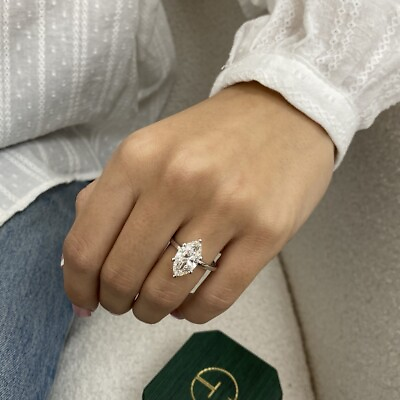 #ad Diamond Engagement Ring VS1 E Marquise 3 ct Solitaire Labcreated 14k White Gold $4899.99