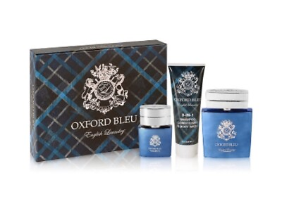 English Laundry Oxford Blue 3 Piece Cologne Gift Set For Men  NEW In BOX $52.00