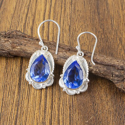 #ad Gift For Her 925 Sterling Silver Natural Tanzanite Gemstone Jewelry Earrings $13.95