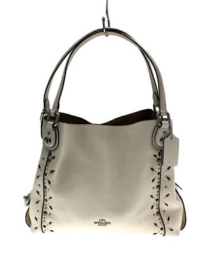 #ad Coach tote bag leather White plain 22794 Used $143.93