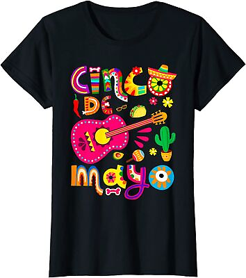 #ad Cinco De Mayo Lets Fiesta Squad 5 De Mayo Gift Music Ladies#x27; Crewneck T Shirt $21.99