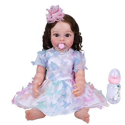 #ad Reborn Baby Dolls 22amp;#8221; Realistic Newborn Baby Doll with Soft Full Body Vin $92.19