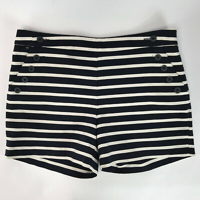 #ad The Limited Womens Shorts Size 4 Pockets Casual Striped Sailor Black Navy White $8.44
