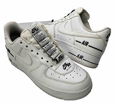 #ad Nike Air Force 1 07 LV8 Double Air White Black Sneakers Shoes CJ1379 100 Sz 7.5 $39.99