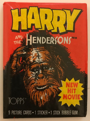 1987 Topps Harry And The Hendersons Cards 1 Sealed Wax PACK From Box 9 Cards $4.85